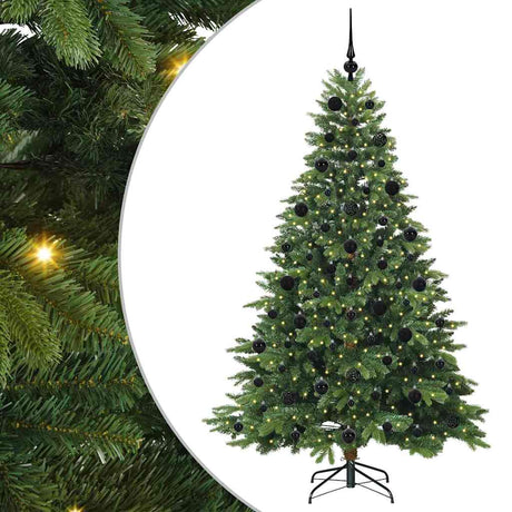 Vidaxl kunstkerstboom met 300 led met standaard groen 210 cm pe en pvc