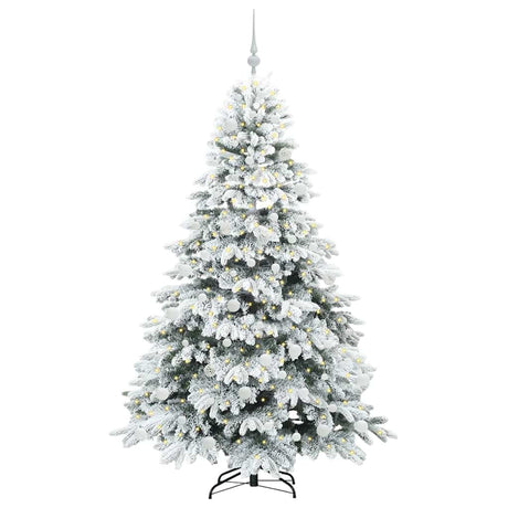 Vidaxl kunstkerstboom met 300 led met standaard wit 180 cm pe en pvc