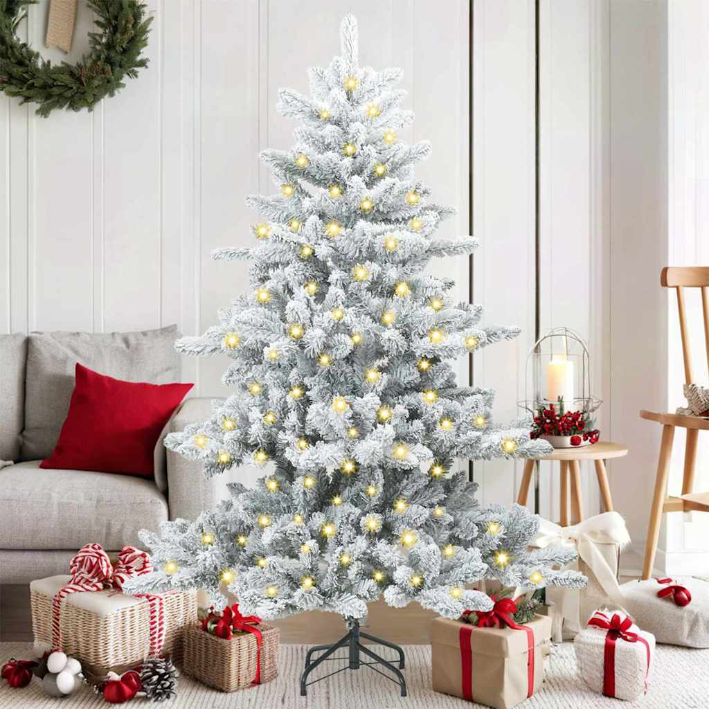 Vidaxl kunstmatige inklapbare kerstboom wit 150 cm pvc en staal
