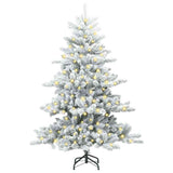 Vidaxl kunstmatige inklapbare kerstboom wit 150 cm pvc en staal