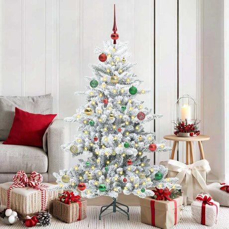 Vidaxl kunstmatige inklapbare kerstboom wit 150 cm pvc en staal