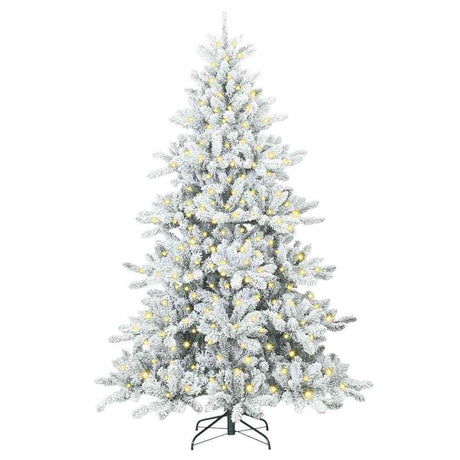 Vidaxl kunstmatige inklapbare kerstboom wit 210 cm pvc en staal