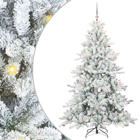 Vidaxl kunstmatige inklapbare kerstboom wit 210 cm pvc en staal
