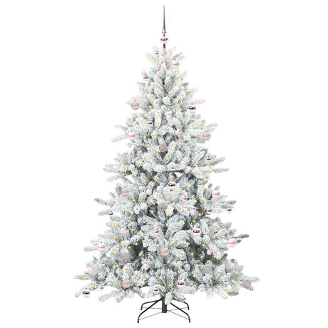 Vidaxl kunstmatige inklapbare kerstboom wit 210 cm pvc en staal