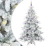 Vidaxl kunstmatige inklapbare kerstboom wit 210 cm pvc en staal