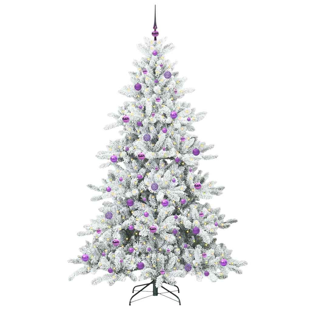 Vidaxl kunstmatige inklapbare kerstboom wit 210 cm pvc en staal