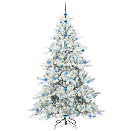 Vidaxl kunstmatige inklapbare kerstboom wit 210 cm pvc en staal
