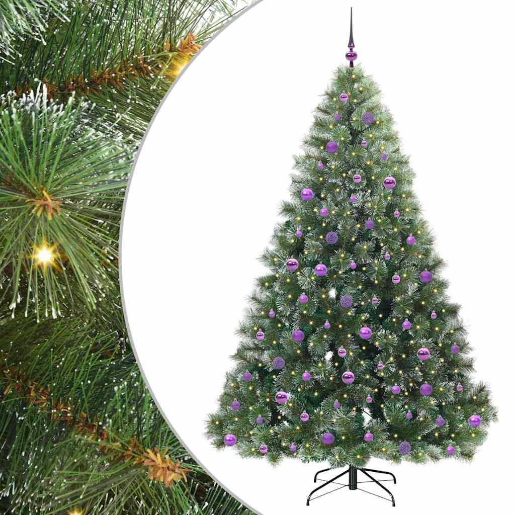 Vidaxl kunstkerstboom met 300 led met standaard groen 210 cm pe en pvc