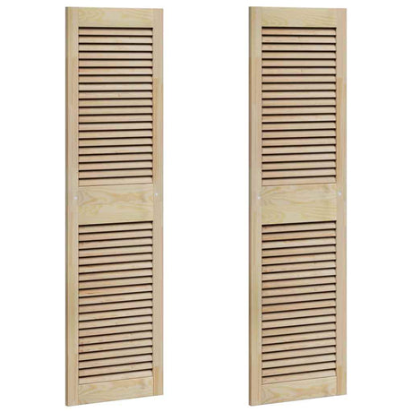 Vidaxl kastdeur 2 pcs naturel 39,5 x 2,1 x 140,5 cm massief grenenhout