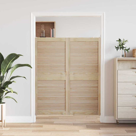 Vidaxl kastdeur 2 pcs naturel 140,5 x 2,1 x 59,5 cm massief grenenhout