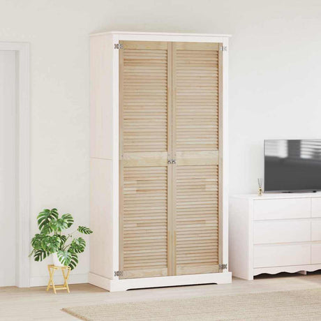 Vidaxl kastdeur 2 pcs naturel 201 x 2,1 x 49,5 cm massief grenenhout