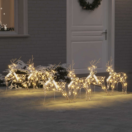 Vidaxl led rendieren met 180 led 6 pcs goud pet