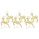 Vidaxl led rendieren met 180 led 6 pcs goud pet