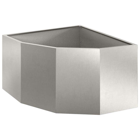 Vidaxl hoek plantbak zilver 60 x 60 x 35 cm roestvrij staal