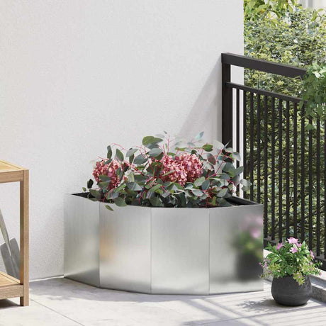 Vidaxl hoek plantbak zilver 60 x 60 x 35 cm gegalvaniseerd staal