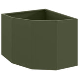 Vidaxl hoek plantbak olijfgroen 45 x 45 x 35 cm staal