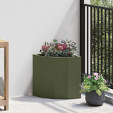 Vidaxl hoek plantbak olijfgroen 30 x 30 x 35 cm staal