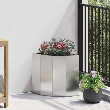 Vidaxl hoek plantbak zilver 30 x 30 x 35 cm roestvrij staal
