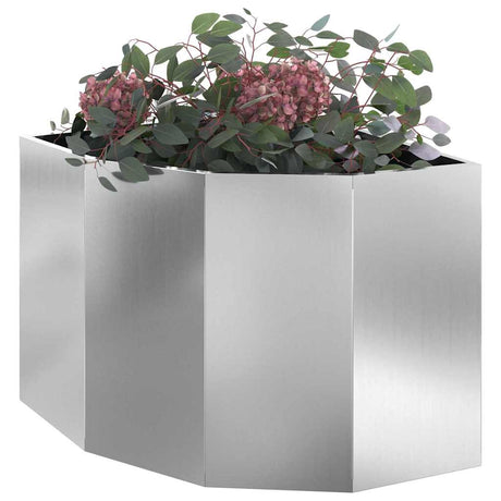 Vidaxl hoek plantbak zilver 60 x 60 x 50 cm gegalvaniseerd staal