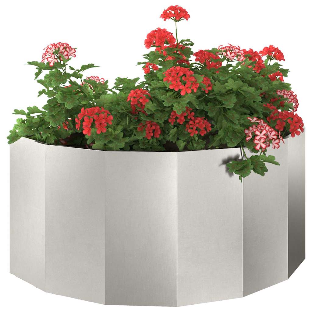 Vidaxl plantenbak zilver 120 x 60 x 50 cm roestvrij staal
