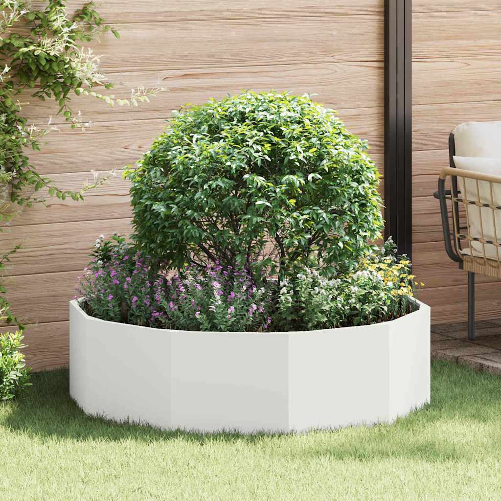 Vidaxl plantenbak wit 120 x 120 x 35 cm staal