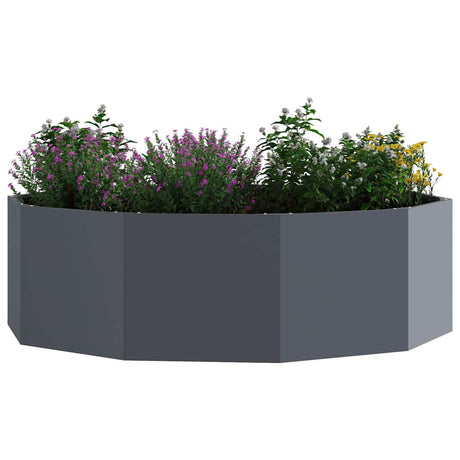Vidaxl plantenbak antraciet 120 x 120 x 35 cm staal