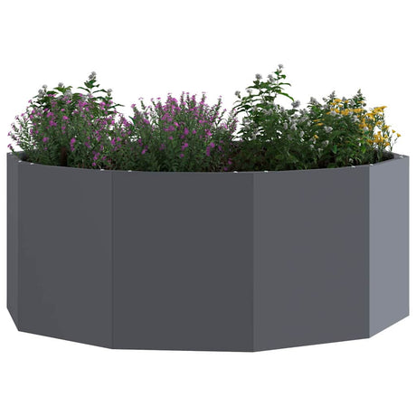 Vidaxl plantenbak antraciet 90 x 90 x 35 cm staal