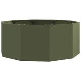 Vidaxl plantenbak olijf groen 90 x 90 x 35 cm staal