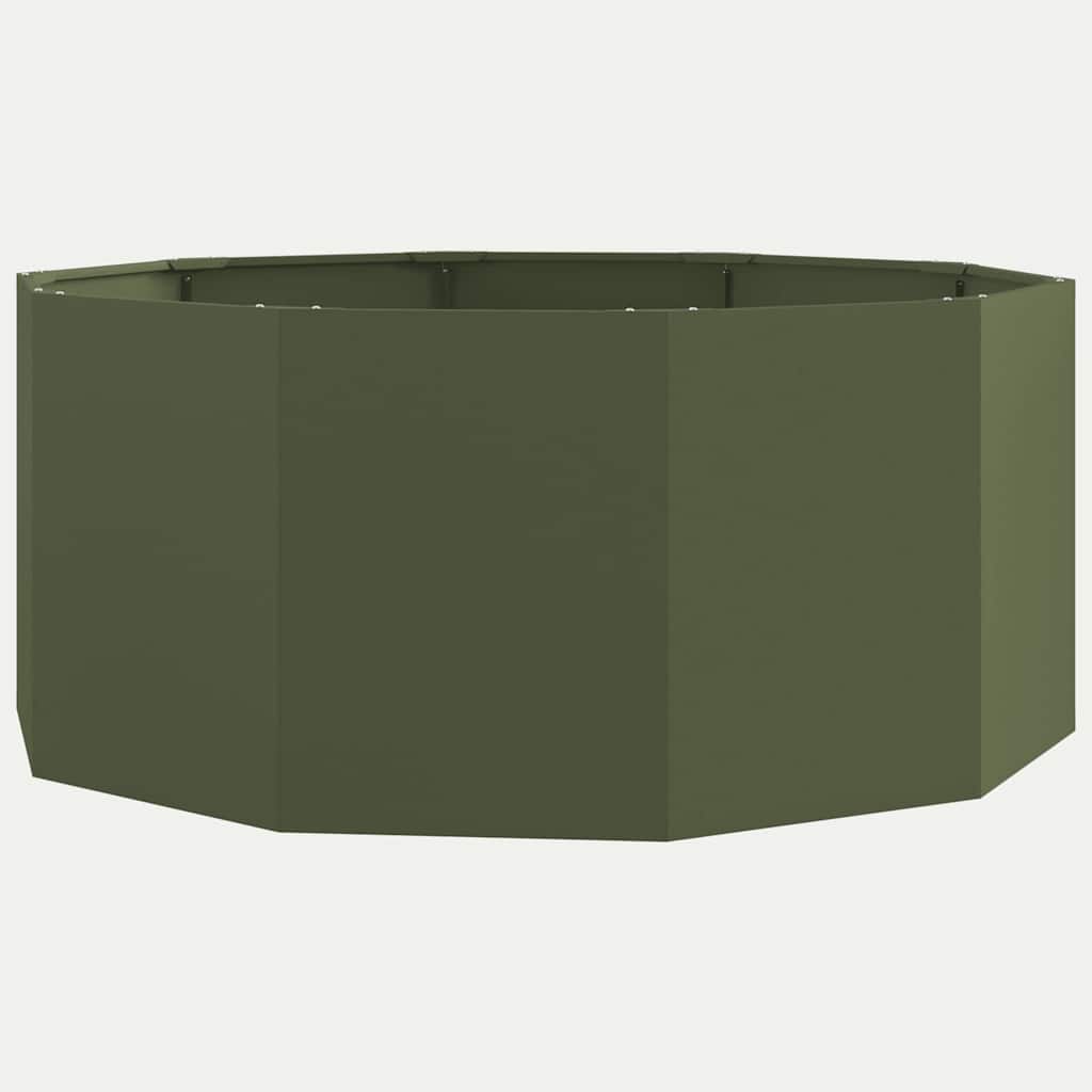 Vidaxl plantenbak olijf groen 120 x 120 x 50 cm staal