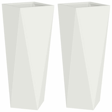 Vidaxl plantenbak 2 pcs wit 30 x 30 x 75 cm staal