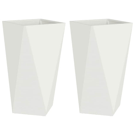Vidaxl plantenbak 2 pcs wit 40 x 40 x 75 cm staal