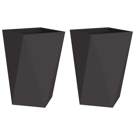 Vidaxl plantenbak 2 pcs zwart 50 x 50 x 75 cm staal
