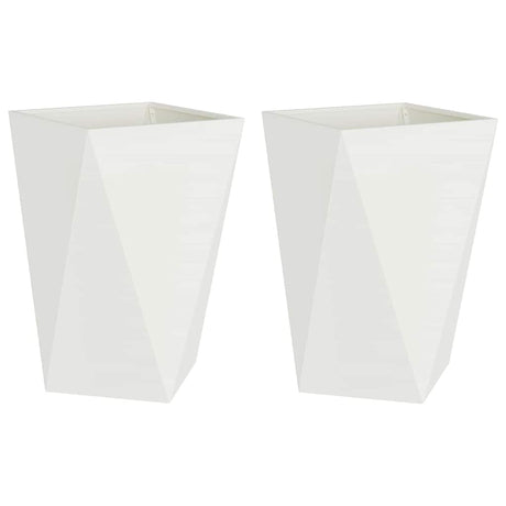 Vidaxl plantenbak 2 pcs wit 50 x 50 x 75 cm staal