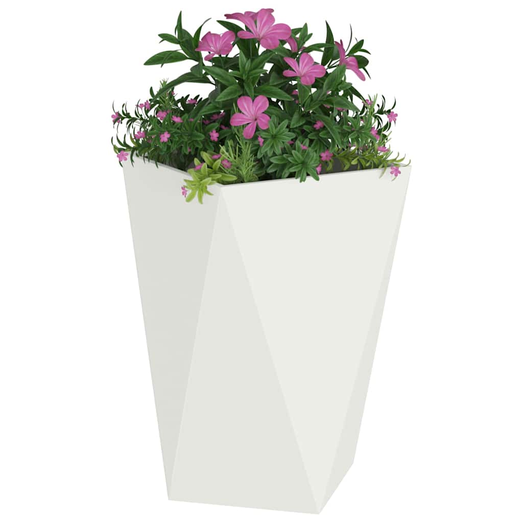 Vidaxl plantenbak 2 pcs wit 50 x 50 x 75 cm staal