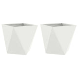 Vidaxl plantenbak 2 pcs wit 40 x 40 x 40 cm staal
