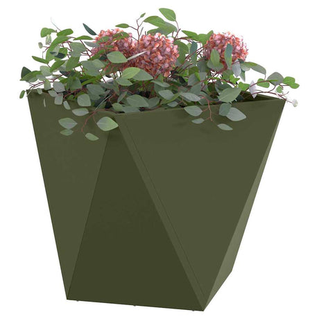 Vidaxl plantenbak 2 pcs olijf groen 40 x 40 x 40 cm staal