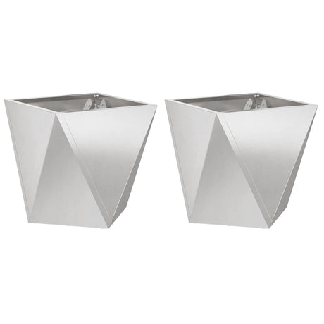 Vidaxl plantenbak 2 pcs zilver 40 x 40 x 40 cm roestvrij staal