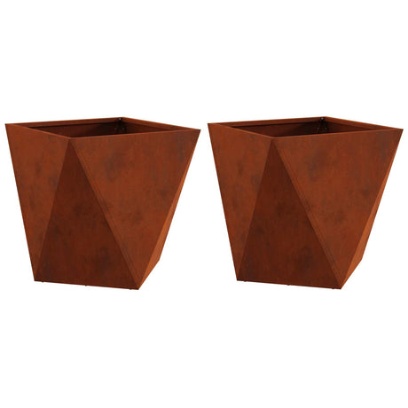 Vidaxl plantenbak 2 pcs roestig 40 x 40 x 40 cm cortenstaal