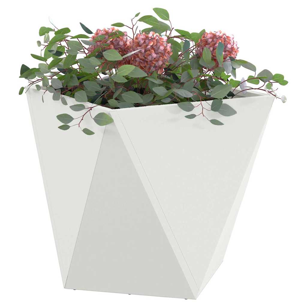 Vidaxl plantenbak wit 50 x 50 x 50 cm staal