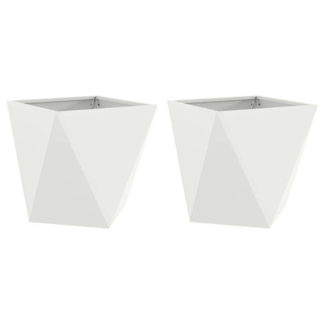 Vidaxl plantenbak 2 pcs wit 50 x 50 x 50 cm staal