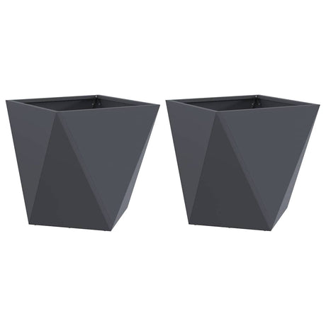 Vidaxl plantenbak 2 pcs antraciet 50 x 50 x 50 cm staal