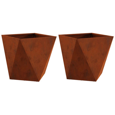 Vidaxl plantenbak 2 pcs roestig 50 x 50 x 50 cm cortenstaal