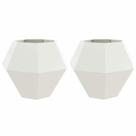 Vidaxl plantenbak 2 pcs wit 100 x 100 x 80 cm staal