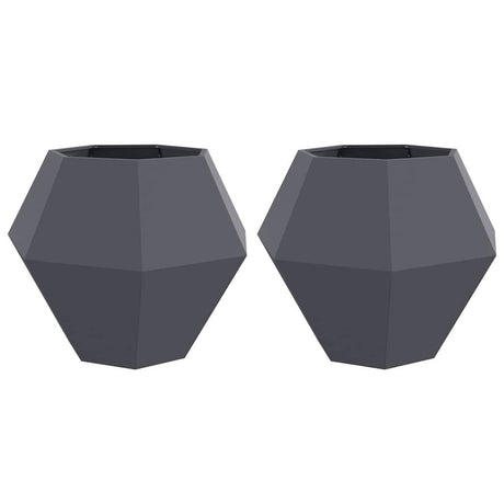 Vidaxl plantenbak 2 pcs antraciet 100 x 100 x 80 cm staal