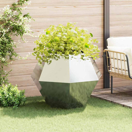 Vidaxl plantenbak zilver 100 x 100 x 80 cm roestvrij staal