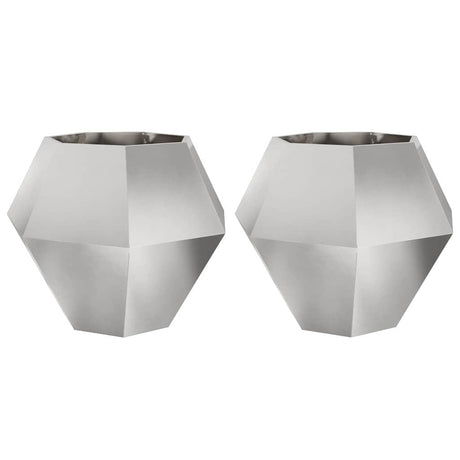 Vidaxl plantenbak 2 pcs zilver 100 x 100 x 80 cm roestvrij staal
