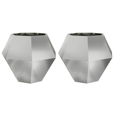 Vidaxl plantenbak 2 pcs zilver 100 x 100 x 80 cm gegalvaniseerd staal