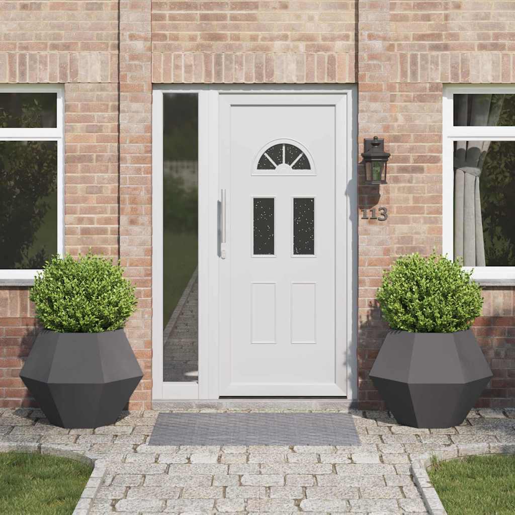 Vidaxl plantenbak 2 pcs zwart 75 x 75 x 60 cm staal