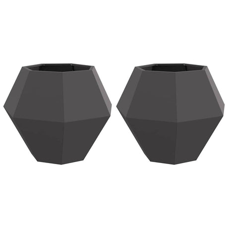 Vidaxl plantenbak 2 pcs zwart 75 x 75 x 60 cm staal