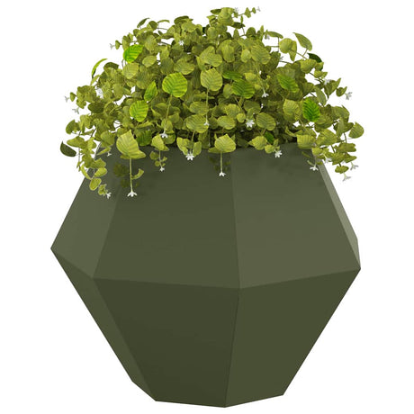 Vidaxl plantenbak 2 pcs olijf groen 75 x 75 x 60 cm staal